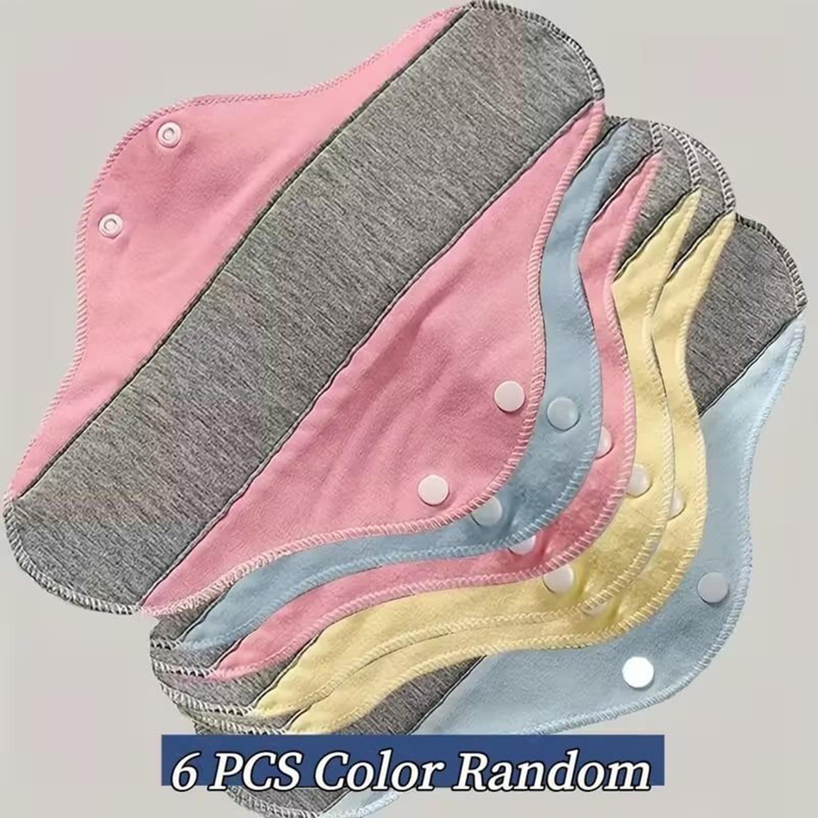 Cloth Pad Reusable - 6개 세탁 가능한 생리대 천 생리대