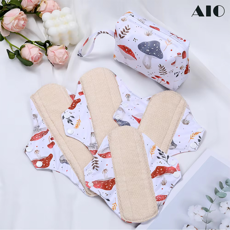 유기농 면 재사용 가능한 날개형 생리대 5개 세트, 세 - Cloth Pad Reusable 리뷰 및 가격