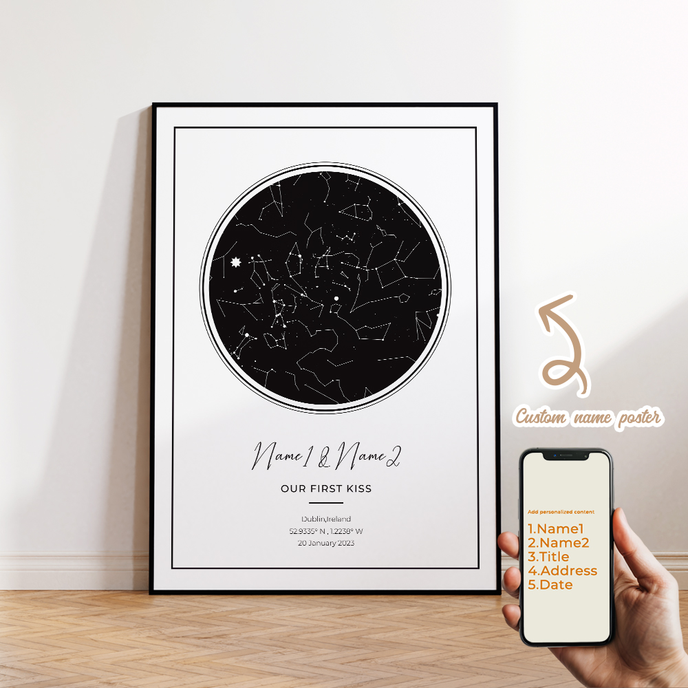 현대적인 맞춤형 개인화된 밤하늘 별 지도 벽 예술 캔버 - Sustainable Living Products 리뷰 및 가격